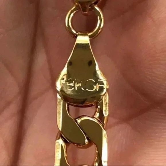 Heavy 26” 18k Gold Filled Diamond Cut Curb Chain Necklace NWT - Picture 4 of 9